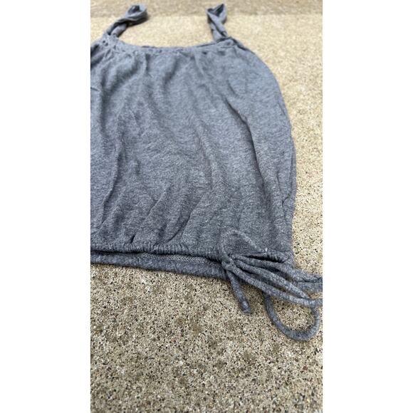 Y2K American Eagle Top Women Size Small Gray Side Tie Sleeveless Smocked Blouse - Picture 2 of 4